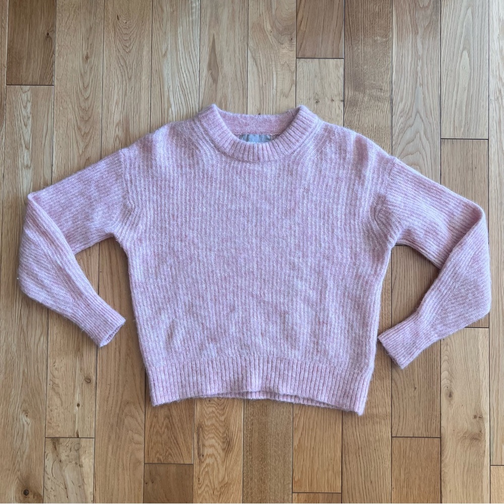 Everlane Womens Cocoon Crew Light Pink Alpaca Wool Blend Sweater Sizze XXS